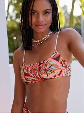 Aerie Real Good Buzzed Terry, Straight Scoop “Canyon Sun”  Bikini Top, Sz M, GUC